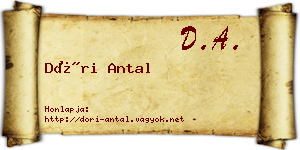 Dóri Antal névjegykártya